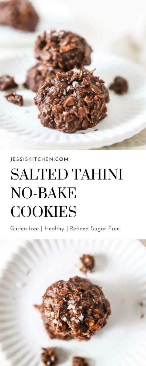 Anti Candida Diet, Tahini Cookies, Tahini Recipe, Baking Recipes Cookies, Oatmeal Cookie Recipes, Raw Desserts, Gf Desserts, Bake Cookies, Oatmeal Chocolate Chip Cookies