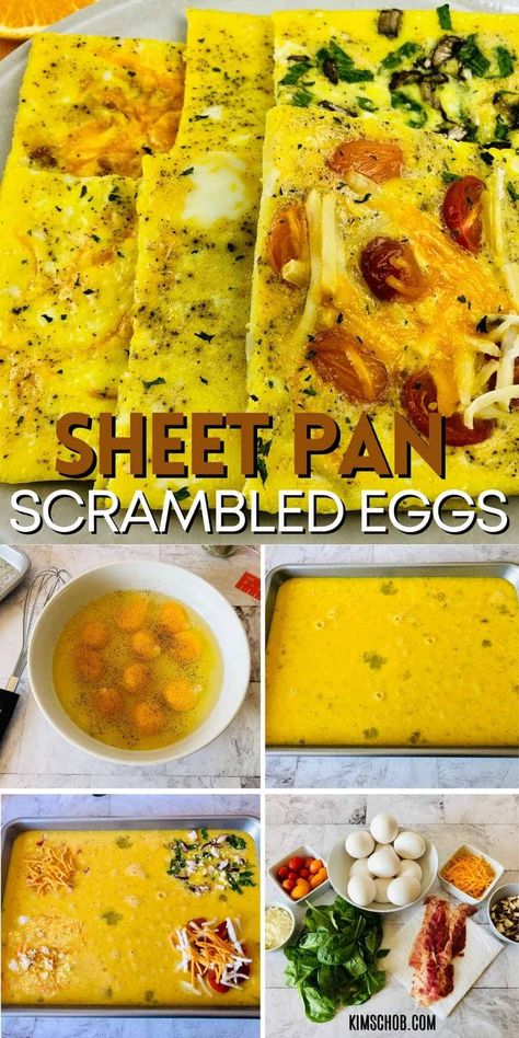 Eggs For Meal Prep, How To Make Square Eggs, Easy Egg Breakfast Meal Prep, Easy Pan Breakfast Ideas, Scrambled Egg Sheet Pan, Sheet Pan Egg Meal Prep, Easy Sheet Pan Eggs, Low Carb Sheet Pan Breakfast, Breakfast Ideas Sheet Pan