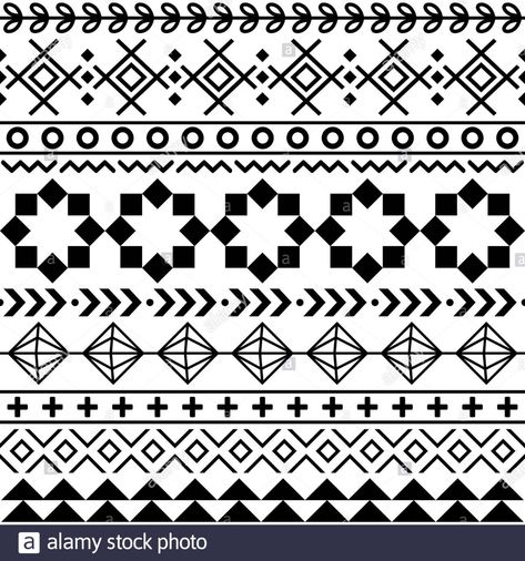 Download this stock vector: Tribal Aztec seamless geometric pattern, Navajo vector design in black pattern on white background - 2AY2P7C from Alamy's library of millions of high resolution stock photos, illustrations and vectors. African Art Projects, Seamless Geometric Pattern, Navajo Print, Navajo Pattern, Blackwork Patterns, Geometrical Pattern, Pattern Seamless, Aztec Pattern, Art Download