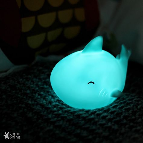 The little shark gives a calming blue light in the dark.🦈 💙 “Creating SomeShine Around Your Life” #SomeShine #mysomeshinefriend #nightlight #kidslight #smalllight #LED #childlight #cutelight #cute #lovely #adorable #decorative #lightup #shark Lights Pictures, Kids Lighting, Small Light, Picture Light, Blue Light, In The Dark, Light In The Dark, Night Light, Light Up