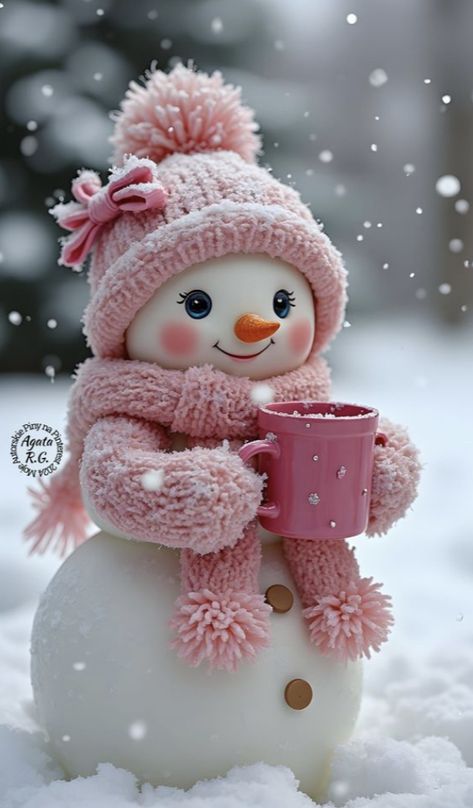 Pink Christmas Phone Wallpaper, Winter Iphone Wallpaper, Sweet December, Snowman Wallpaper, Pink Snowman, Snowmen Pictures, Snowman Images, Merry Christmas Wallpaper, Christmas Prep