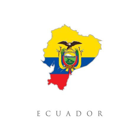 Ecuador map and flag in white background. Ecuador flag map. The flag of the country in the form of borders. Stock vector illustration isolated on white background. Ecuador Map, Country Flags Icons, World Country Flags, Ecuador Flag, Map Outline, Flag Icon, Flag Vector, Vector Map, Map Vector