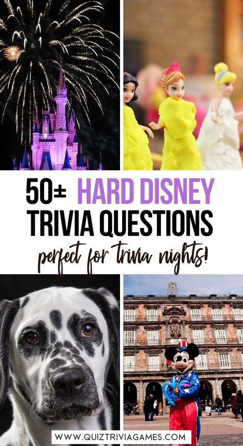 Are you a true Disney fan? Let's see how many of these 50 Hard Disney Trivia Questions you can answer! We included questions about Disney movies, characters, villains and more. Have fun! Disney Jeopardy Questions, Disney Trivia Questions And Answers, Disney Movies Characters, Trivia Questions For Adults, Disney Movie Quiz, Disney Trivia Questions, Disney Movie Trivia, Movie Trivia Quiz, Disney Questions