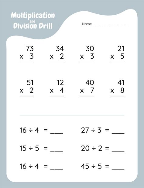 Printable 3rd Grade Math Multiplication And Division Worksheet Maths Division Worksheets, Division Worksheets 3rd Grade, 3rd Grade Multiplication Worksheets, Third Grade Multiplication Worksheets, Division Worksheets Grade 3, Math Subtraction Worksheets, Math Fractions Worksheets, Multiplication And Division Worksheets, Printable Multiplication Worksheets