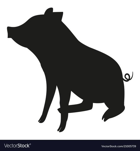 Black and white sitting pig silhouette Royalty Free Vector Pig Silhouette Clip Art, Silhouette Animation, Animal Vector Illustration, Pig Silhouette, Wood Pig, Black Pig, Pig Drawing, Animal Vector, Pub Sheds