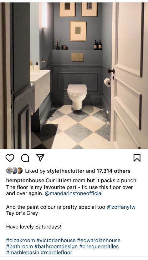 Modern English Bathroom, Cloakroom Toilet Downstairs Loo, Small Toilet Decor, Understairs Toilet, Wc Ideas, Small Downstairs Toilet, Bathroom Under Stairs, Toilet Room Decor, Wc Design