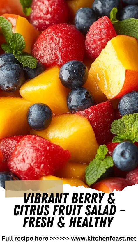 Add a burst of flavor and color to your meals with this Vibrant Berry Citrus Fruit Salad! A fresh, healthy recipe that's perfect for any gathering. Fresh Fruit Bowl Ideas, Aip Fruit Salad, Fruit Salads For Parties, Fruit Bowl Ideas, Brunch Fruit Salad, Fresh Fruit Salad Recipe, Fruit Salad Dressing, Citrus Fruit Salad, Fresh Fruit Bowl