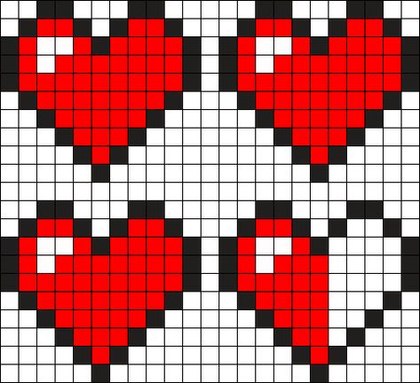 Minecraft Heart Perler Bead Pattern / Bead Sprite Pixel Heart Pattern, Minecraft Hearts Pixel Art, How To Draw Minecraft Heart, Minecraft Heart Aesthetic, Perler Beads Ideas Heart, Minecraft Heart Pattern, Minecraft Heart Perler Beads, Minecraft Heart Template, How To Make A Kandi Heart