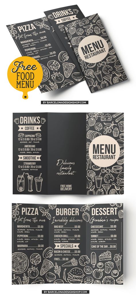 Pizza Menu Design, Foodtrucks Ideas, Menu Design Layout, Burger Pizza, Template Restaurant, Menu Pizza, Menu Design Inspiration, Cafe Menu Design, Barcelona Design