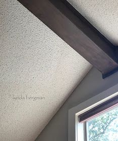 Ceiling Beam Makeover, How To Make Painted Beams Look Like Wood, Short Slanted Ceiling Bedroom, Painting Beams To Look Like Wood, How To Paint Beams To Look Like Wood, Ceiling Beam Ideas Paint, Paint Beams To Look Like Wood, Painted Wood Beams On Ceiling, Painting Ceiling Beams