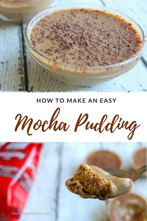 small bowls of mocha pudding Mocha Pie, Mocha Pudding, Coffee Flavors, Chocolate And Coffee, Creamy Coffee, Easy To Make Desserts, Dessert Lover, Pudding Recipe, Desserts To Make