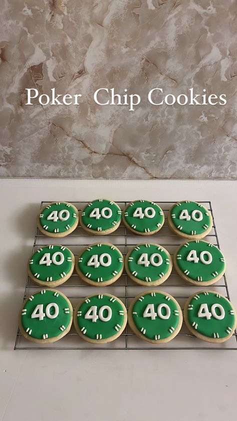 Poker Chip Cookies, Poker Night Party, Party Cookies, Poker Chip, Poker Night, 30th Birthday Parties, Surprise Party, Poker Chips, Casino Party