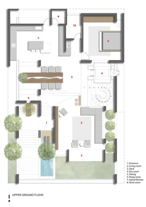 The Transient Nest, at Bengaluru by Studio WhiteScape 49 Home Plan Layout, 30x 60 House Plans, Great Room Layout Ideas, Bungalow Plans Layout, Layout Plan Architecture, 40x60 House Plan, Villa Garden Design, House Plans Single Story, 40x60 House Plans