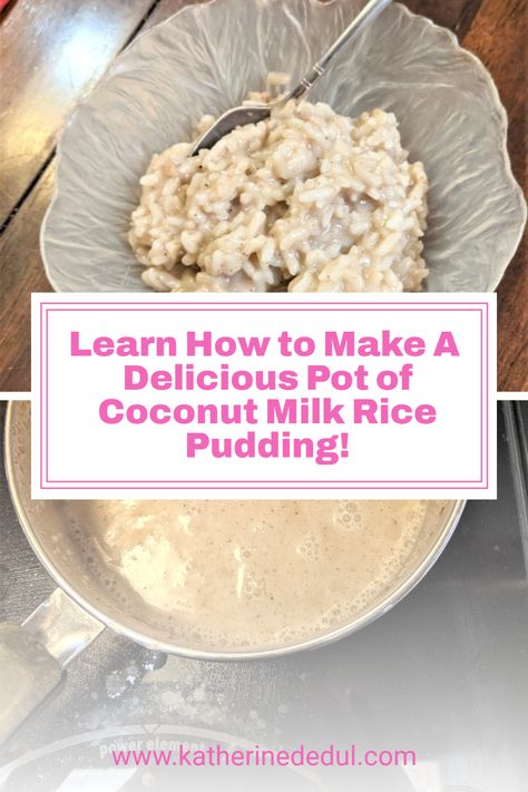 Rice pudding is traditionally made with thick cream, but did you know you can make a coconut milk version? Check out this delicious recipe and try it out for yourself! Rice Coconut Milk Recipe, Canned Coconut Milk Recipes, Rice Pudding With Coconut Milk, Coconut Rice Pudding Recipe, Coconut Milk Rice Pudding, Milk Rice Pudding, Rice Puddings, Mom Meals, Coconut Milk Rice