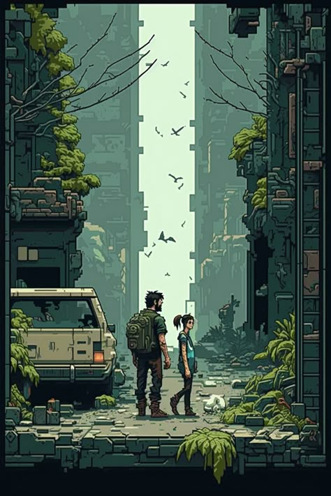 Pixelart Landscapes, The Last Of Us Aesthetic Wallpaper, Wallpaper For Pixel, Minecraft Wallpaper Aesthetic, Pixelated Wallpaper, Videogame Wallpaper, Pixel Game Art, Videogames Wallpaper, Last Of Us Wallpapers