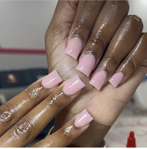 Soft Pink Overlay Nails, Short Soft Pink Nails, Pink Acrylic Powder Nails, Acrylic Powder Nails Ideas, Pink Powder Nails, Soft Pink Nails, Overlay Nails, Ombre Acrylic Nails, Work Nails