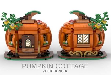 Halloween Lego Instructions, Lego Autumn, Lego Pumpkin, Lego Christmas Village, Lego Tree, Lego Halloween, Lego Challenge, Construction Lego, Lego Christmas