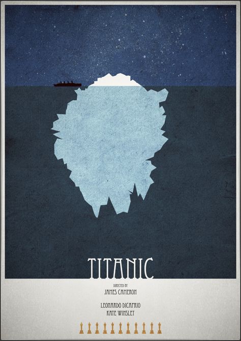 Titanic. Hate the movie, but love the poster. Avengers Movie Posters, Poster Grafico, Minimalistic Posters, Film Cult, Minimalist Movie Posters, Minimalist Graphic Design, Simple Artwork, Film Poster Design, Minimalist Movie Poster