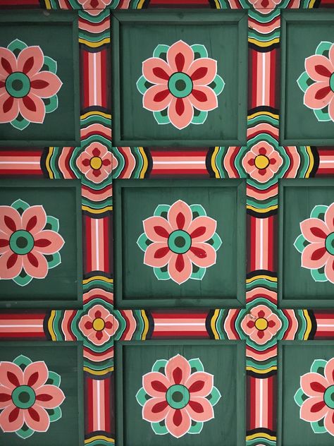 Dancheong Tattoo, Korean Patterns, Korean Pattern, Korean Illustration, Korean Colors, 카드 디자인, Korean Design, Tibetan Art, Korean Culture