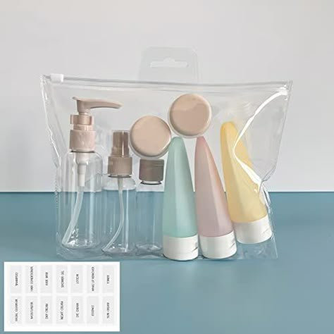 Refillable Travel Bottles, Skincare Container, Skincare Travel Kit, Toiletries List, Travel Bottles Toiletries, Clear Toiletry Bag, Travel Containers, Pvc Storage, Silicone Travel Bottles