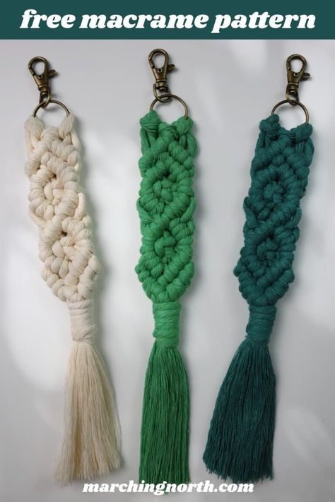 Step By Step Macrame Keychain, 4mm Macrame Cord Projects, Macrame Keychain Tutorial Step By Step, Macrame Keychain Pattern, Macrame Keychain Diy, Step By Step Macrame, Keychain Diy Easy, Diamond Keychain, Diamond Macrame