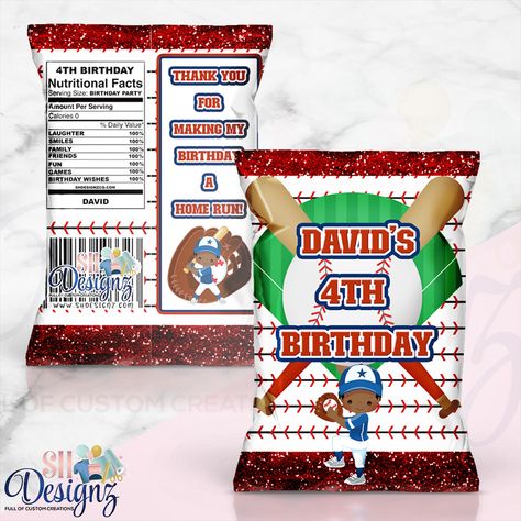 Baseball Favors, Baseball Party, Baseball Theme, Corporate Party, Children Images, Chip Bags, Birthday Thank You, Party Packages, Baseball Team