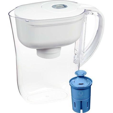 Brita Water Filter Pitcher for Tap and Drinking Water with 1 Elite Filter, Reduces 99% of Lead, Lasts 6 Months, 6-Cup Capacity, BPA Free, White Bottles Packaging, Brita Pitcher, Brita Water Filter, Brita Filter, Soda Makers, Water Filter Pitcher, Plastic Water Bottles, Reusable Water Bottles, Water Pitcher