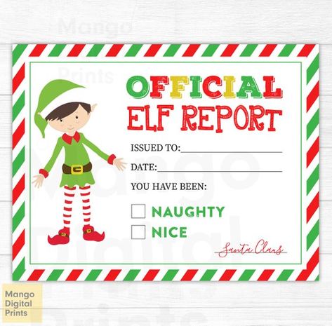 Elf Notes To Kids Free Printable, Elf On Shelf Printables, Elf Classroom, Christmas Letter From Santa, Elf Report Card, Elf Notes, Elf Shelf, Elf Letters, Christmas Letters