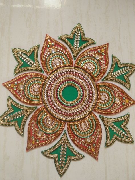 Big flower readymade rangoli- Diwali decor made by beena Patel Rangoli Diwali, Acrylic Rangoli, Rangoli Designs Simple Diwali, Diwali Decor, Diwali Craft, Book Art Diy, Beltane, Diwali Decorations, Big Flowers