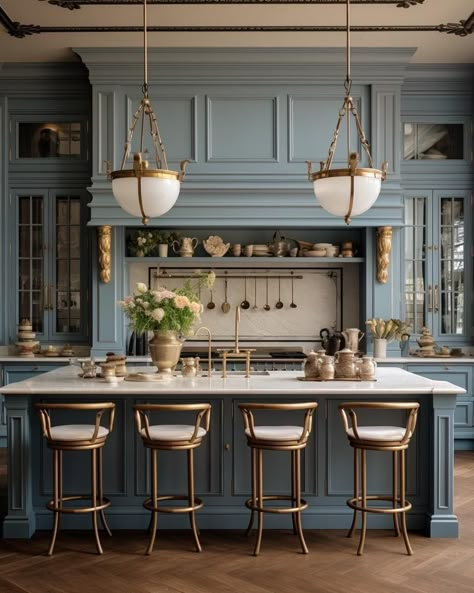 Cabinet Hood, Tiny Cottages, Project 2025, Kitchen 2024, Mom Kitchen, Victorian Kitchen, Dream Kitchens Design, Modern Victorian, Blue Cabinets