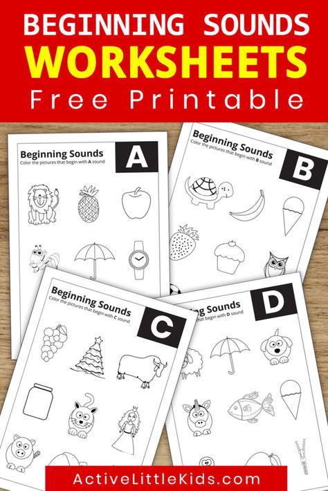 F Sound Worksheet, Beginning Letter Sounds Worksheets Free, Sounds Worksheets For Preschool, Beginning Sounds Worksheets Free, Free Preschool Printables Alphabet, Letter Sounds Preschool, Sound Activities, Alphabet Writing Worksheets, Tutoring Ideas