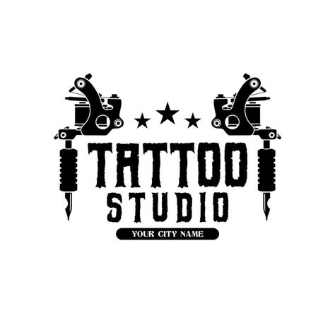 Tattoo Poster Design Graphics, Tattoo Machine Design Logo, Tattoo Logo Design Ideas, Tattoo Artist Logo Design, Tattoo Machine Logo, Tattoo Shop Logo, Artist Logo Design Creative, Tattoo Studio Logo, Tattoo Logo