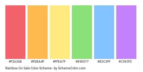 Rainbow Pallete Colour Palettes Pastel, 5 Color Rainbow Palette, Pride Color Palette, Rainbow Color Palette Hex Codes, Rainbow Hex Codes, Rainbow Colour Palette, Rainbow Color Palette, Create Color Palette, Rainbow Palette