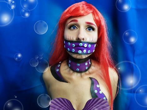 Ariel Makeup, Twisted Disney Princesses, Disney Princess Makeup, Creepy Makeup, Disney Princess Costumes, Princess Makeup, Twisted Disney, Princesa Disney, 31 Days Of Halloween