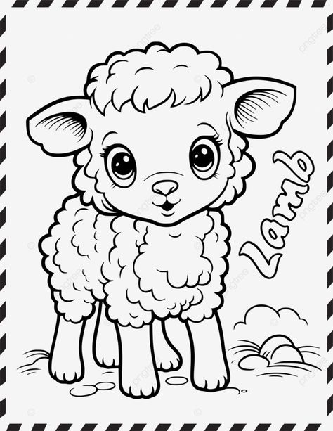 coloring book children cute little lamb page for kids vector lamb coloring page for kids sheep col Lamb Coloring Page, Coloring Pages For Toddlers, Sheep Vector, Kids Vector, Holiday Flyer, Free Png, Coloring Pages For Kids, Coloring Page, Vector File