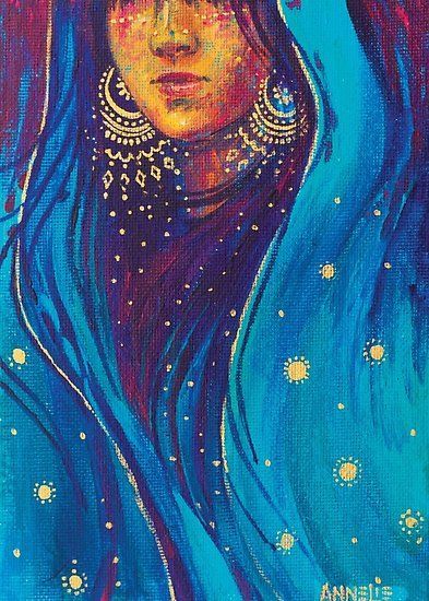 Arte Inspo, Indian Art Paintings, Hippie Art, Art And Illustration, Pastel Drawing, Art Drawings Sketches, Indian Art, Blue Hair, Painting Inspiration