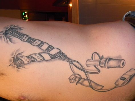 hunting lanyard tattoo, with birth dates on bands Goose Hunting Tattoos, Duck Call Tattoo, Waterfowl Tattoo, Duck Hunting Tattoos, Ryan Tattoo, Hunting Drawings, Deer Tattoo Designs, Duck Tattoos, Hunting Tattoos