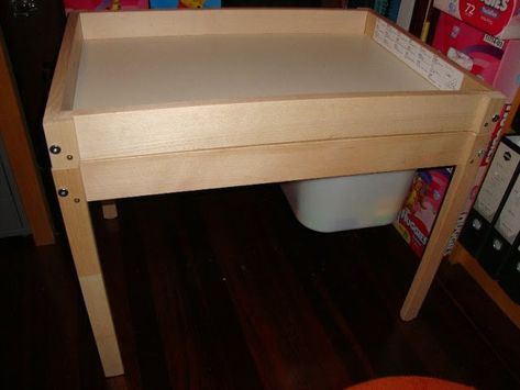 From change table to two level play table - IKEA Hackers Ikea Ypperlig, Hackers Ikea, Desk Hacks, Change Table, Kids Play Table, Table Ikea, Ikea Table, Lego Table, Lego Boards