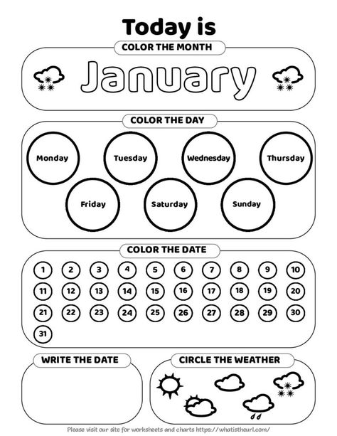 Preschool Calendar Time, First Grade Calendar, Preschool Calendar, Calendar Worksheets, Homeschool Calendar, Calendar Activities, Calendar Math, Homeschool Preschool Activities, English Teaching Resources