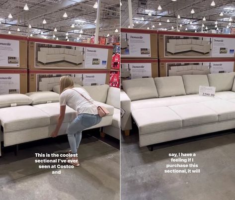 Modular Sectional Sleeper Sofa, Costco Cloud Couch, Costco Furniture Living Room, Costco Sectional Sofa, Basement Couch Ideas, Costco Sectional, Costco Couch, Costco Furniture, Sectional Bed