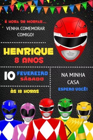 Festa Power Rangers, Power Ranger, Power Rangers, Online Design, Birthday, Design