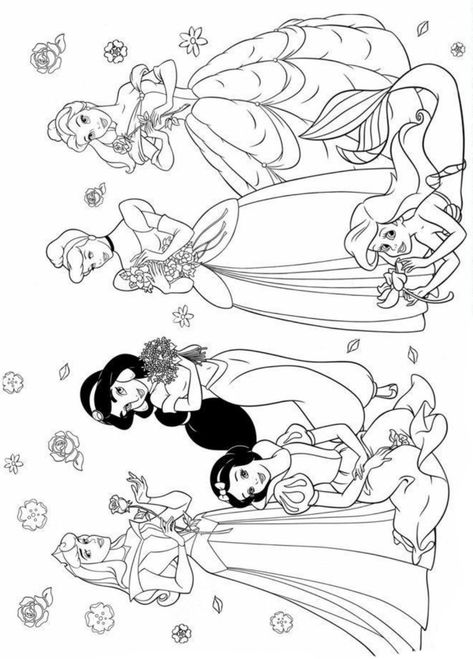 Disney Coloring Sheets Princesses, Disney Princess Coloring Pages For Kids, Coloring Pages Disney Princesses, Disney Mandala Coloring Pages, Disney Princesses Coloring Pages, Princesses Coloring Pages, Princesses Coloring, Rapunzel Coloring Pages, Princess Coloring Sheets