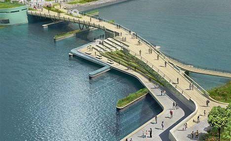 Design Competition for Pedestrian Bridge in Providence, Rhode Island : TreeHugger Villa Architecture, Architecture Magazines, Landscape Architecture Design, Pedestrian Bridge, Bridge Design, Design Competitions, Cool Landscapes, A Bridge, Landscape Projects