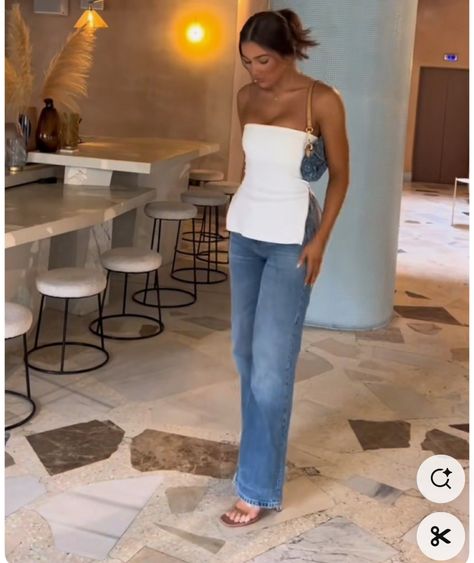 Nice Dinner Outfits Summer Classy, Miami Elegant Outfits, Top And Jeans Outfit Night Out, Miami Outfits 2024, Simple Dinner Outfit Casual Classy, Feminine Energy Aesthetic Outfit, Miami Chic Outfit, Cute Outfit Inspo Summer, Girls Dinner Outfit