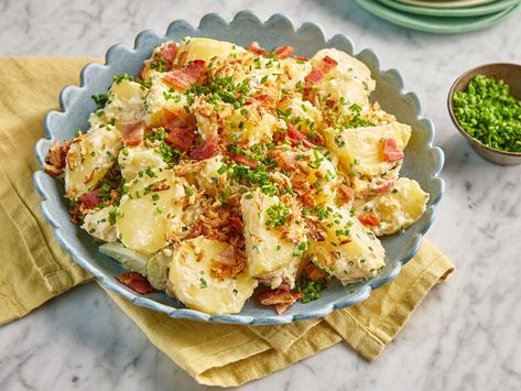 Million Dollar Potato Salad — Allrecipes Million Dollar Potato Salad, Non Mayo Potato Salad, Potato Salad Recipe No Mayo, Easy Potato Salad No Mayo, Antipasto Potato Salad Delish, Reser's Potato Salad Copycat, Lucky Food, Sides Dishes, Potatoes Recipes