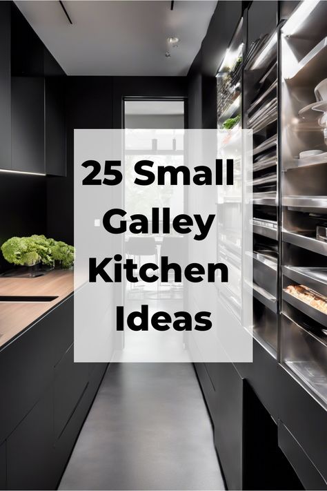 25 Small Galley Kitchen Ideas displayed in a modern, narrow kitchen with dark cabinets and sleek design elements. Small Galley Kitchen Ideas Narrow Open Shelving, Small Galley Kitchen Storage Ideas, Galley Kitchen With Bar, Small Galley Kitchen Ideas Narrow Layout, Apartment Galley Kitchen Ideas, Shotgun Kitchen, Tiny Galley Kitchen Ideas, Small Galley Kitchen Layout, Galley Kitchens Ideas