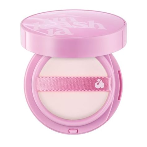 UNLEASHIA - Don't Touch Glass Pink Cushion - 3 Colors | YesStyle Cushion Makeup, Double Lashes, Pink Cushion, Rosa Damascena, Fine Wrinkles, Cushion Foundation, Flower Water, Pink Cushions, Cruelty Free Brands