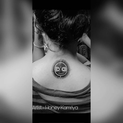 Lord jagannath tattoo design!!!  Tattoo by @kartik_kamriya_honey At -@needle_master_tattoo_studio Feel free to DM or Contact - 9893576971  #tattooartist #tattooedguy #freelancer_honey #tattooed #tattooart #passion_is_tattoo #tattoolover #artist #freelancer_tattoo_artist #indore #city #tattoomodel #love #tattooist #tattoo_for_life #freelanceartist #tattoo_love #happy #meettheartist #needlemastertattoostudio Lord Jagannath Tattoo, Jagannath Tattoo Design, Tattoo Hindu, Indore City, Hindu Tattoos, Mark 10 9, Master Tattoo, Tattoo Design Tattoo, Lord Jagannath