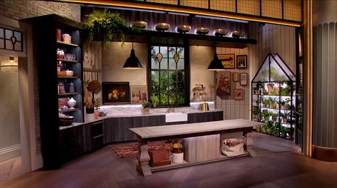 The Drew Barrymore Show Broadcast Set Design Gallery Cooking Show Set, Movie Studio Set, Show Kitchen, Drag Ideas, Cabinet For Kitchen, Drew Barrymore Show, Tv Set Design, Beautiful Butterflies Art, Tv Set