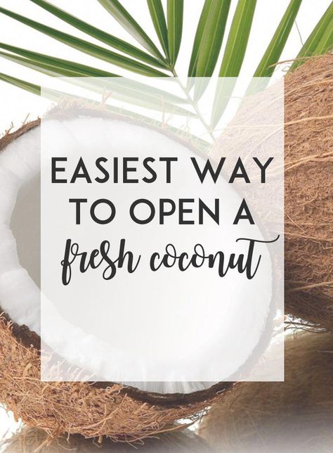 Opening a fresh coconut is easiest than you'd think! How To Open A Coconut Easy, How To Open A Coconut, Opening A Coconut, Coconut Hacks, Open A Coconut, Fruit Hacks, Coconut Oil Face Mask, Diy Coconut Oil, Baking Substitutes